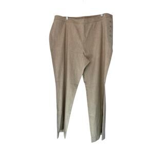 J. Jill Plus Tan Cotton Side Button Lagenlook Coastal Straight Leg Pants Size 20